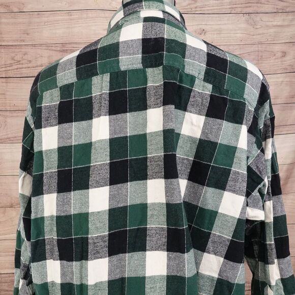 HOBBS CREEK GREEN CHECK LUMBERJACK FLANNEL BUTTON DOWN SHIRT MENS 2XL XXL - Picture 5 of 7
